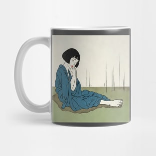 Lonely brunette asian woman Mug